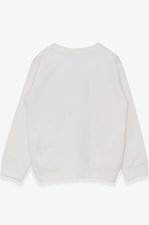 Breeze Kız Çocuk Sweatshirt Kız Baskılı 2-6 Yaş, Ekru