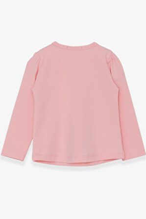 Breeze Kız Çocuk Uzun Kollu Tişört Ressam Kız Baskılı 1-4 Yaş, Pudra