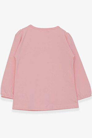 Breeze Kız Çocuk Uzun Kollu Tişört Fırıfırlı 3-8 Yaş, Pudra