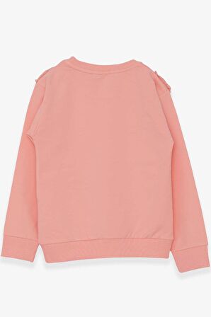 Breeze Kız Çocuk Sweatshirt Güpürlü 4-9 Yaş, Somon