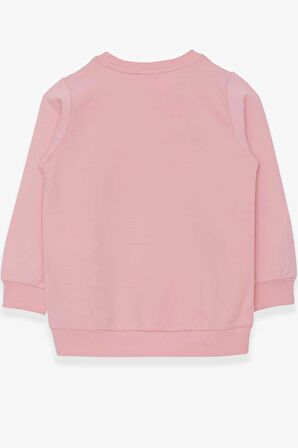 Breeze Kız Çocuk Sweatshirt Dostluk Temalı 6-12 Yaş, Pudra