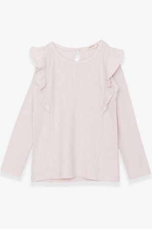 Breeze Kız Çocuk Bluz Fırfırlı 6-12 Yaş, Krem