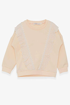 Breeze Kız Çocuk Sweatshirt Güpürlü 1.5-5 Yaş, Krem