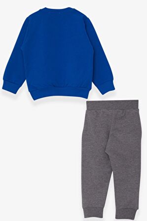 Breeze Erkek Çocuk Eşofman Takımı Rakam Nakışlı 1.5-5 Yaş, Saks Mavisi