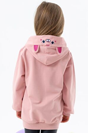 Breeze KIz Çocuk Sweatshirt Nakışlı Yazı Baskılı 2-6 Yaş, Somon