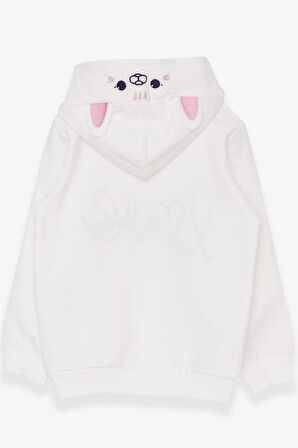 Breeze KIz Çocuk Sweatshirt Nakışlı Yazı Baskılı 2-6 Yaş, Ekru