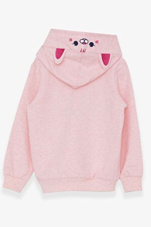 Breeze KIz Çocuk Sweatshirt Nakışlı Yazı Baskılı 2-6 Yaş, Somon Melanj