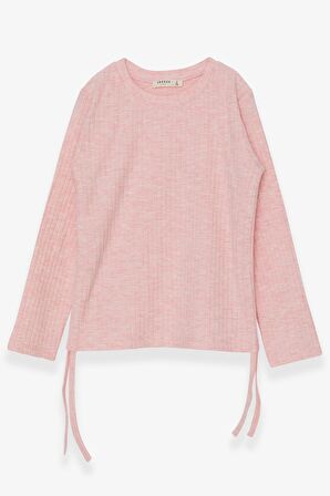 Breeze Kız Çocuk Uzun Kollu Bluz Yanları Büzgülü 8-14 Yaş, Somon Melanj