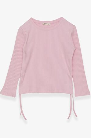 Breeze Kız Çocuk Uzun Kollu Bluz Yanları Büzgülü 8-14 Yaş, Pudra