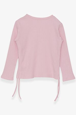 Breeze Kız Çocuk Uzun Kollu Bluz Yanları Büzgülü 8-14 Yaş, Pudra