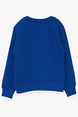 Breeze Erkek Çocuk Sweatshirt Yazı Baskılı 2-6 Yaş, Saks Mavisi