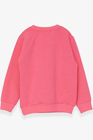 Breeze Kız Çocuk Sweatshirt Kalp Baskılı 2-6 Yaş, Neon Pembe