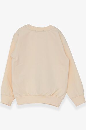 Breeze Kız Çocuk Sweatshirt Kalp Baskılı 2-6 Yaş, Krem