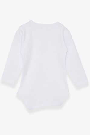 Breeze Kız Bebek Çıtçıtlı Body Bebek Baskılı 9 Ay-3 Yaş, Beyaz