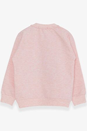 Breeze Kız Çocuk Sweatshirt Sevimli Kız Baskılı 1.5-5 Yaş, Somon Melanj