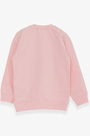 Breeze Kız Çocuk Sweatshirt Sevimli Kız Baskılı 1.5-5 Yaş, Pudra