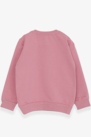 Breeze Kız Çocuk Sweatshirt Sevimli Kız Baskılı 1.5-5 Yaş, Gülkurusu