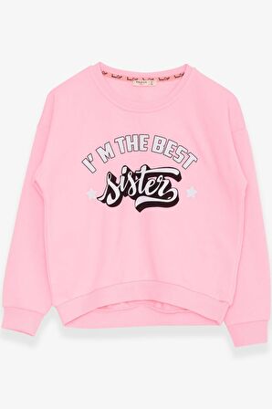 Breeze Kız Çocuk Sweatshirt Yazı Baskılı 9-14 Yaş, Neon Pembe