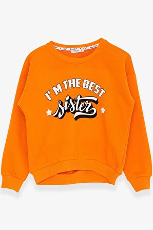Breeze Kız Çocuk Sweatshirt Yazı Baskılı 9-14 Yaş, Turuncu