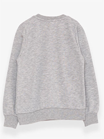 Breeze Erkek Çocuk Sweatshirt Yazı Baskılı 2-6 Yaş, Gri Melanj