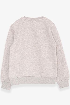 Breeze Erkek Çocuk Sweatshirt Yazı Baskılı 2-6 Yaş, Açık Gri Melanj