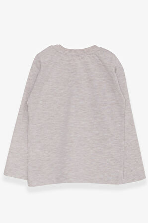 Breeze Erkek Bebek Uzun Kollu Tişört Cepli 9 Ay-3 Yaş, Bej Melanj