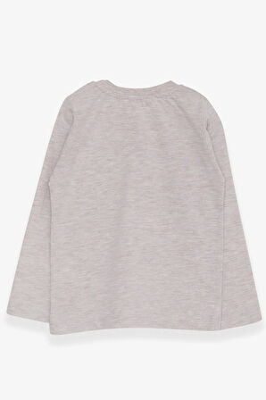 Breeze Erkek Bebek Uzun Kollu Tişört Cepli 9 Ay-3 Yaş, Bej Melanj