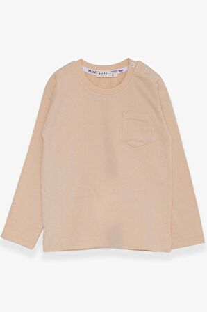 Breeze Erkek Bebek Uzun Kollu Tişört Cepli 9 Ay-3 Yaş, Bej