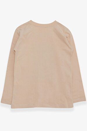 Breeze Erkek Çocuk Uzun Kollu Tişört Yazı Baskılı 6-12 Yaş, Bej