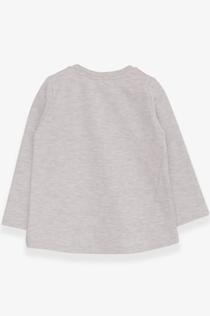 Breeze Kız Çocuk Sweatshirt Sevimli Unicorn Baskılı 1-4 Yaş, Bej Melanj