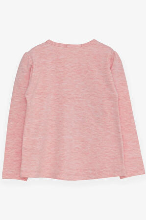 Breeze Kız Çocuk Uzun Kollu Tişört Havalı Kız Baskılı 1.5-5 Yaş, Somon Melanj