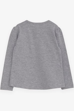 Breeze Kız Çocuk Uzun Kollu Tişört Havalı Kız Baskılı 1.5-5 Yaş, Gri Melanj