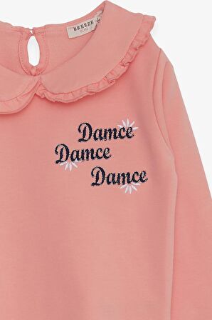Breeze Kız Çocuk Sweatshirt Bebe Yaka 1.5-5 Yaş, Somon