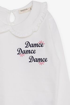 Breeze Kız Çocuk Sweatshirt Bebe Yaka 1.5-5 Yaş, Beyaz