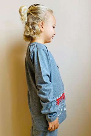 Breeze Erkek Çocuk Uzun Kollu Tişört Cepli Fermuarlı 5-10 Yaş, Koyu Gri Melanj