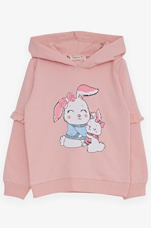 Breeze Kız Çocuk Sweatshirt Tavşancık Baskılı 1.5-5 Yaş, Pembe