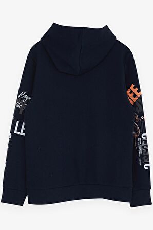 Breeze Erkek Çocuk Sweatshirt Kapüşonlu Kanguru Cepli 9-14 Yaş, Lacivert