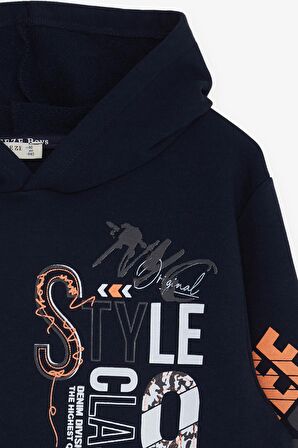 Breeze Erkek Çocuk Sweatshirt Kapüşonlu Kanguru Cepli 9-14 Yaş, Lacivert