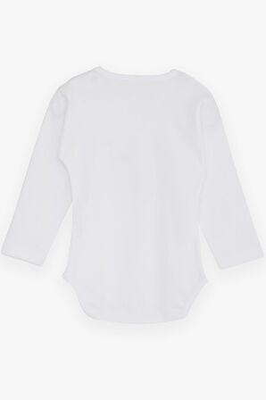 Breeze Erkek Bebek Çıtçıtlı Body Timsah Baskılı 9 Ay-3 Yaş, Beyaz