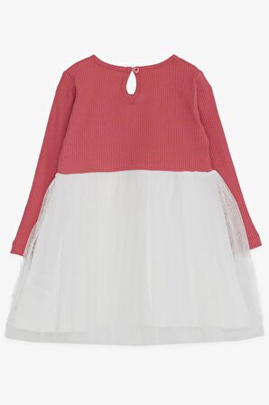 Breeze Kız Çocuk Uzun Kollu Elbise Kedicik Nakışlı 1.5-5 Yaş, Kiremit