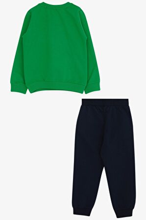 Breeze Erkek Çocuk Eşofman Takımı Dinozor Baskılı 1.5-5 Yaş, Yeşil