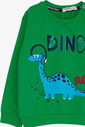 Breeze Erkek Çocuk Eşofman Takımı Dinozor Baskılı 1.5-5 Yaş, Yeşil