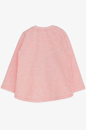 Breeze Kız Çocuk Uzun Kollu Tişört Unicorn Baskılı 1.5-5 Yaş, Somon Melanj