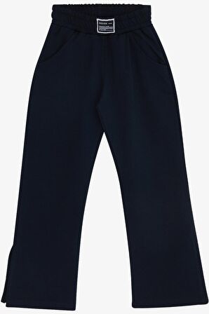 Breeze Kız Çocuk Eşofman Altı Paçası Yırtmaçlı 8-14 Yaş, Lacivert