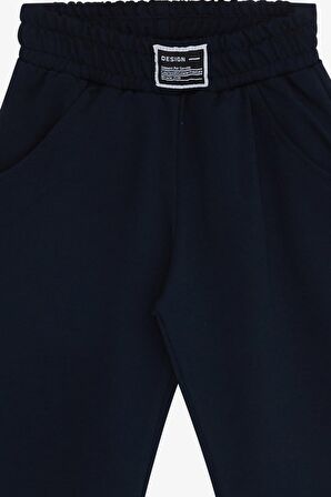 Breeze Kız Çocuk Eşofman Altı Paçası Yırtmaçlı 8-14 Yaş, Lacivert