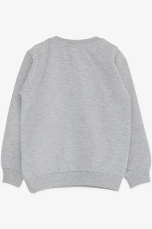 Breeze Kız Çocuk Sweatshirt Unicorn Baskılı 2-6 Yaş, Gri Melanj