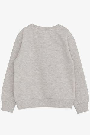 Breeze Erkek Çocuk Sweatshirt Yazı Baskılı 2-6 Yaş, Bej Melanj