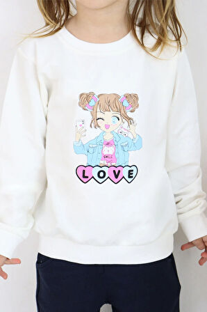 Breeze Kız Çocuk Sweatshirt Kız Baskılı 1.5-5 Yaş, Ekru