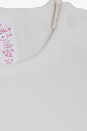 Breeze Kız Bebek Çıtçıtlı Body Unıcorn Baskılı 9 Ay-3 Yaş, Ekru