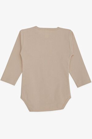 Breeze Erkek Bebek Çıtçıtlı Body Araba Baskılı 9 Ay-3 Yaş, Bej